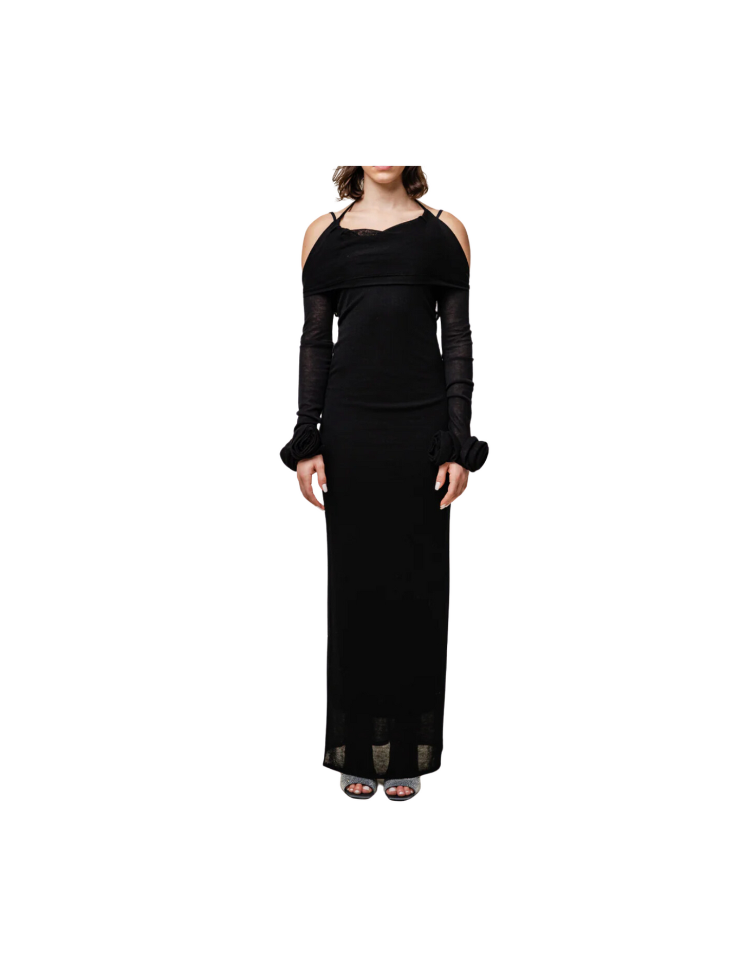 Long Knit Dress- Black