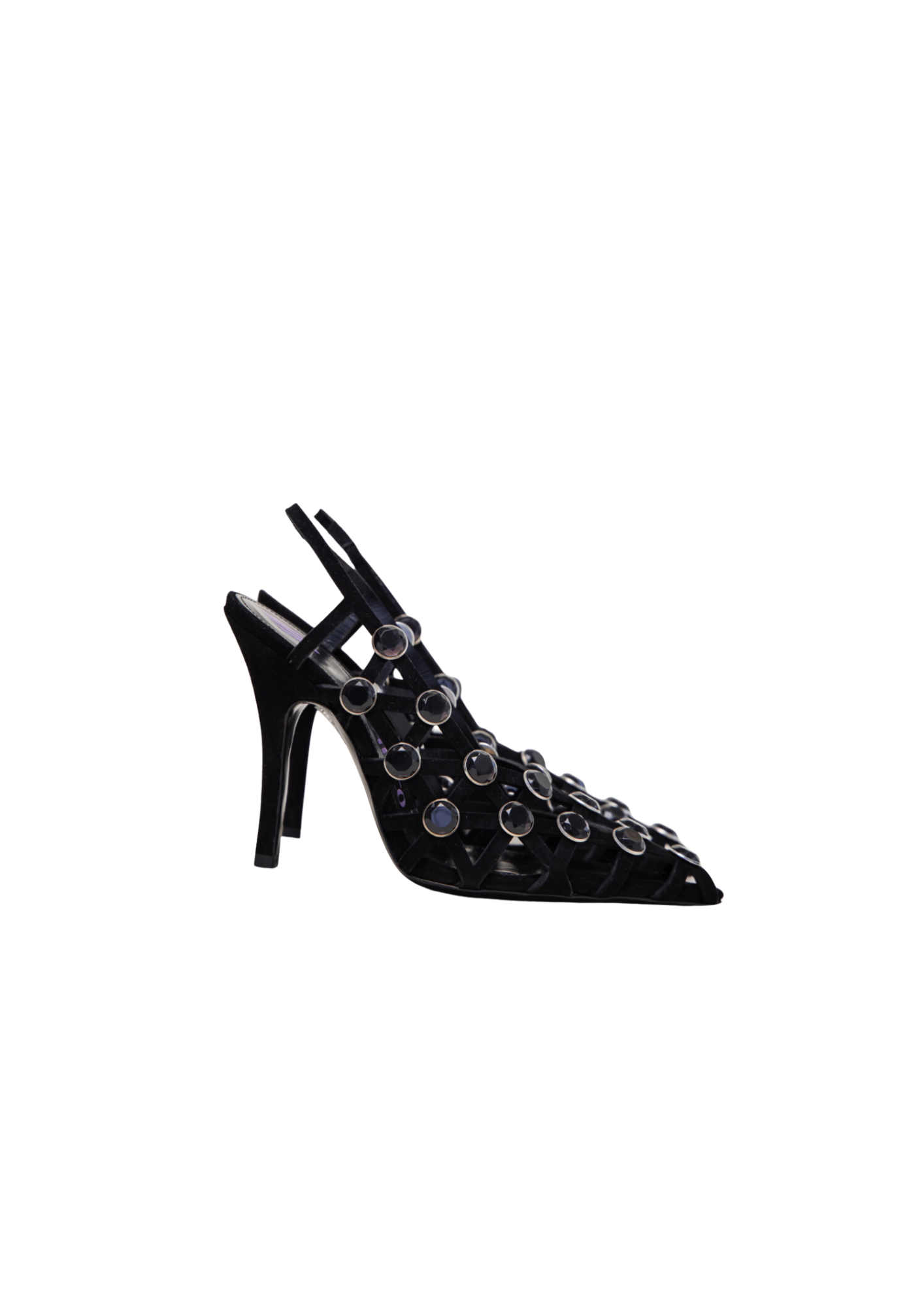 Grid' slingback 105mm black