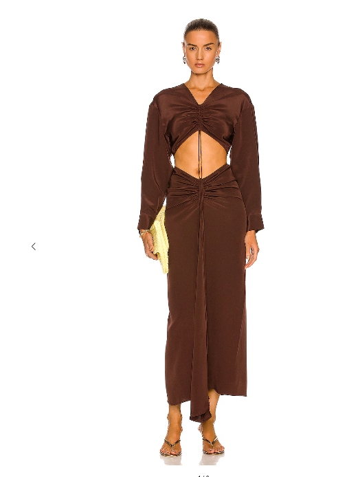 Ruched Disconnect Shirt Dress